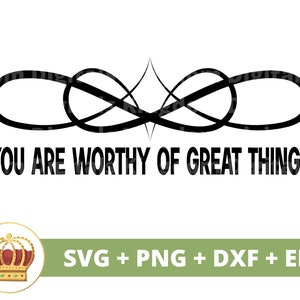 Sie sind würdig großer Dinge SVG PNG | Boho Zitate Boho Sprüche Mädchen Himmlisch Blumen Elemente mystisch T Shirt Becher Cricut Cut Datei