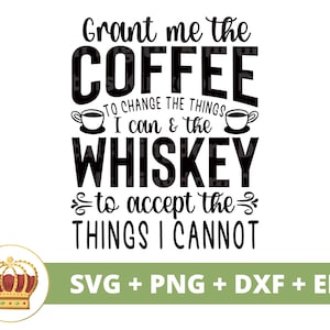 Accordez-moi le café pour changer tout ce que je peux SVG | Drôle de tasse de café tasse à café glacé amateurs de dictons citations tumbler signe PNG Cricut Cut File