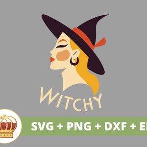 Mulher Bruxa Sublimação SVG | Halloween png sinal de bruxa, chapéu de bruxa humor boho vetor outono assustador fofo camiseta engraçada arquivo de corte