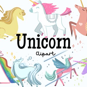 Unicorn Clipart Set | Digital Download, Cute Unicorn PNG Bundle ...