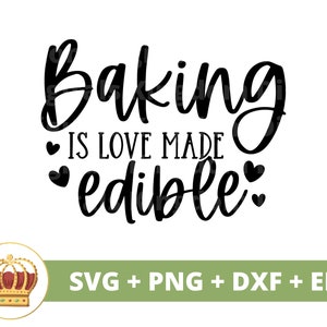 Backen ist Liebe essbar gemacht SVG | Ofenhandschuh, Küchentuch, Weihnachtsbäckerei, Topflappen, Schürze, Kochschild-Dekor, Becher Png, Schnittdateien