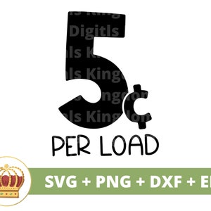 5 Cent pro Laden SVG | Wäsche SVG, Waschküche Zeichen, Wohnkultur svg, lustiger Korb, Tasche, Korb, Bauernhaus Zeichen geschnitten Datei, Cricut PNG, waschen