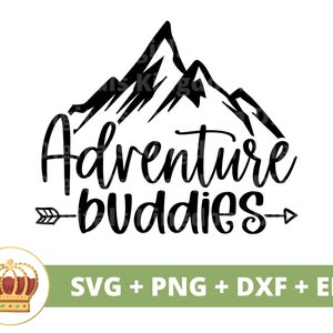 Adventure Buddies SVG | Reise svg, Urlaub, Geschwister Kinder, Camping, Outdoor, Wandern Natur, Schild, Becher-Shirt, Cricut PNG Schnittdatei