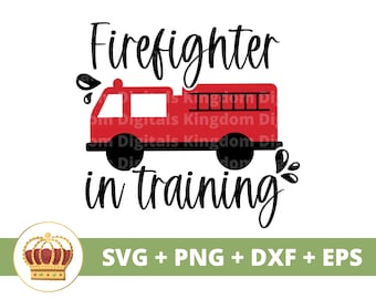 Firefighter In Training SVG | Baby Firefighters, Fire Truck SVG, Fireman, All American, USA, Hero, Quotes, Mug Design, Cut File