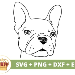 Französische Bulldogge SVG PNG | Süßer Frenchie Hund Welpe Umriss Haustier Liebhaber Mama Silhouette Leckerli Glas Kopf Tshirt Becher Tasse Becher Zeichen Cricut Cut Datei