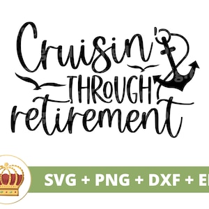 Croisière jusqu'à la retraite SVG | Heureuse retraite cadeau fête citation dicton drôle grand-père grand-mère vie PNG tasse chemise coupe Cricut fichier Silhouette