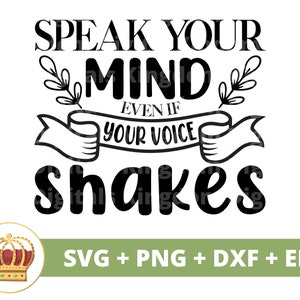 Sag deine Meinung auch wenn deine Stimme SVG PNG | Boho Zitate Boho Sprüche Mädchen Celestial Elements mystisch Shirt Becher Cricut Cut File