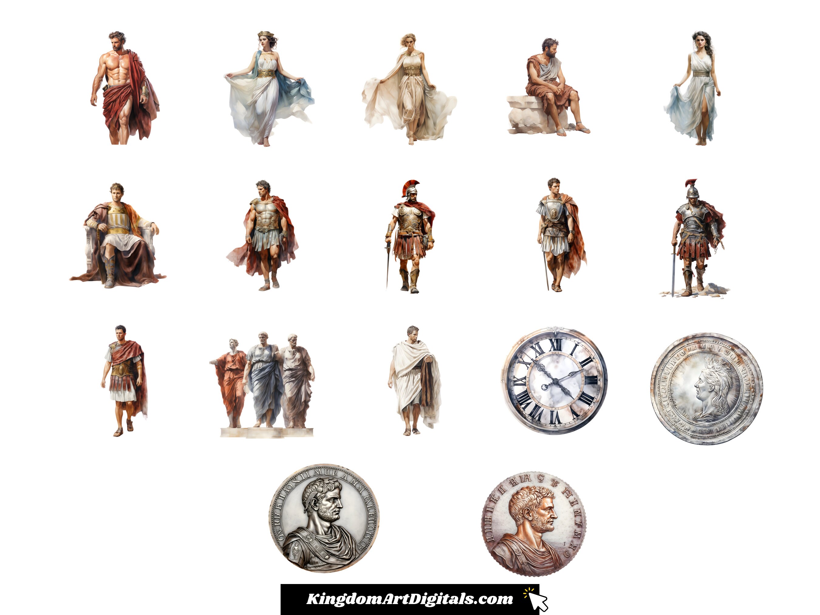 Ancient Greece Clipart Set | Greek Mythology, Gods Goddesses Europe ...