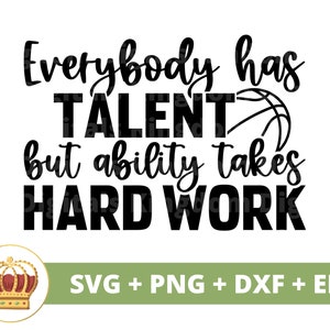 Fähigkeit braucht harte Arbeit SVG | Michael J Zitat PNG, Basketball Mom, Trainer, Spieler, Team, Jubeln, Sport, Athlet, Shirt Design, Schnittdatei