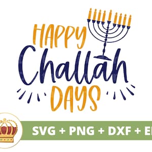Joyeux jours de Challah SVG | Joyeux Hanoucca PNG, Hanoucca, juif, étoile de David, Menorah, vacances, conception de tasse de t-shirt pour enfants, fichier de coupe Cricut