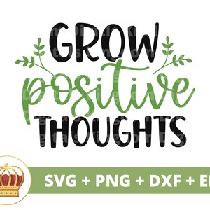 Crecer pensamientos positivos SVG / Conciencia del autismo svg, Autismo Mamá, Maestro, Planta Sea Amable, Pieza de Rompecabezas, Camisa Taza Clipart Cricut Cortar Archivo PNG
