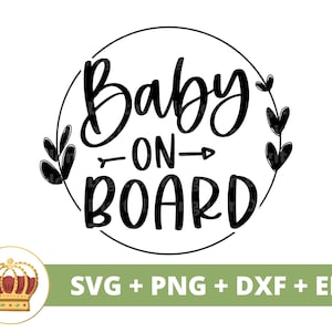 Baby on Board SVG | Noworodek PNG, Plik Cricut Cut, Sylwetka, Uroczy Clipart, Naklejka na Samochód, Naklejka Na Zderzak, Nowa Mama, Kierowca Mamuśki, Ciąża png