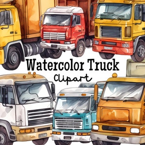 LKW-Clipart-Set PNG | Semi Truck, Fahrzeug Zeichnung Clip Art Transport Jungen Planer Aufkleber Illustration Digital Download Sublimation