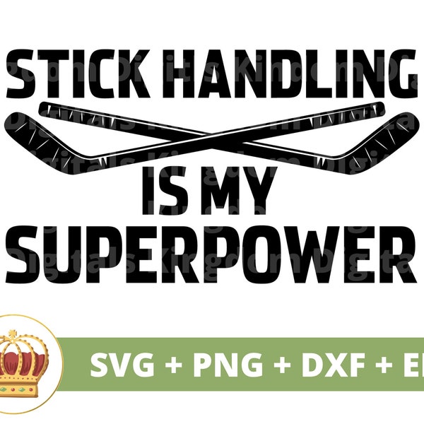 La manipulation du bâton est ma superpuissance SVG | Hockey Life PNG, entraîneur, joueur, équipe, sports d'hiver, athlète, tasse de conception de chemise pour homme, fichier de coupe Cricut