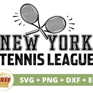 Liga de Tênis de Nova York SVG | Raquete de bola de tênis Nyc Engraçado Treinador Esportivo Mãe PNG Vida Mulher PNG Camisa Design Caneca Cricut Cut File