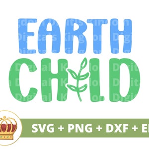 Erdkind SVG | Tag der Erde, Recycling, Vegan, Natur, Mutter Erde, Mülleimer, Baum Hugger, Motivations-Shirt Cricut Schnitt Datei Silhouette