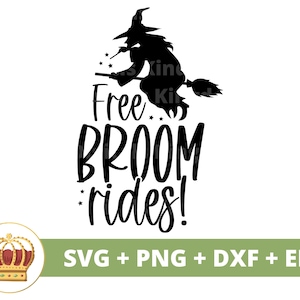 無料のほうき乗りSVG | かわいいハロウィーンSVG、不気味なPNGカットファイル、魔女のポーチサイン、室内装飾、面白いTシャツデザイン、マグカップクリップアート、ほうき