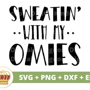 Sweating With My Omies SVG | Yoga Pose Namaste Spiritual lotus Zen Motivational Fitness Workout Buddha Chakra PNG Mug Shirt Cricut Cut File