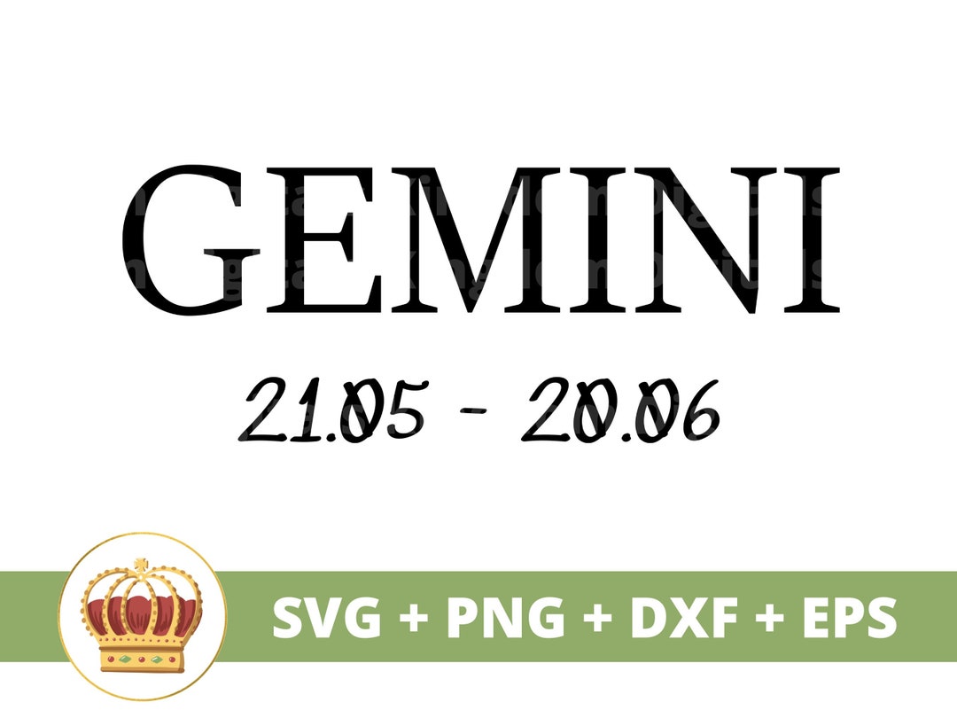 Gemini Dates SVG Gemini Zodiac Sign Astrology Horoscope Etsy