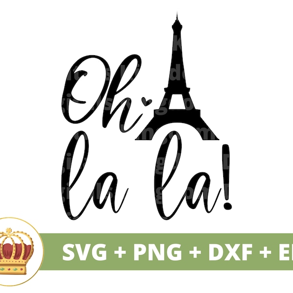 Oh La La SVG | Paris Schminktasche svg, Frankreich Europa Französisch Urlaub Reisen romantische Liebe png bonjour designs Shirt Cricut Cut File Silhouette