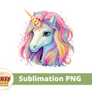 Incantato Arcobaleno Unicorno Clipart PNG / Cavallo Fantasia Compleanno Ragazza Glitter Principessa Sublimazione Biglietto d'invito Adesivo T-shirt Design