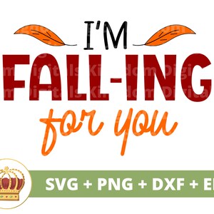 Me estoy enamorando de ti SVG / Otoño SVG Amor Aniversario Matrimonio Calabaza divertida Hojas de Halloween PNG Otoño Toalla Camisa Taza Clipart Cortar Archivo