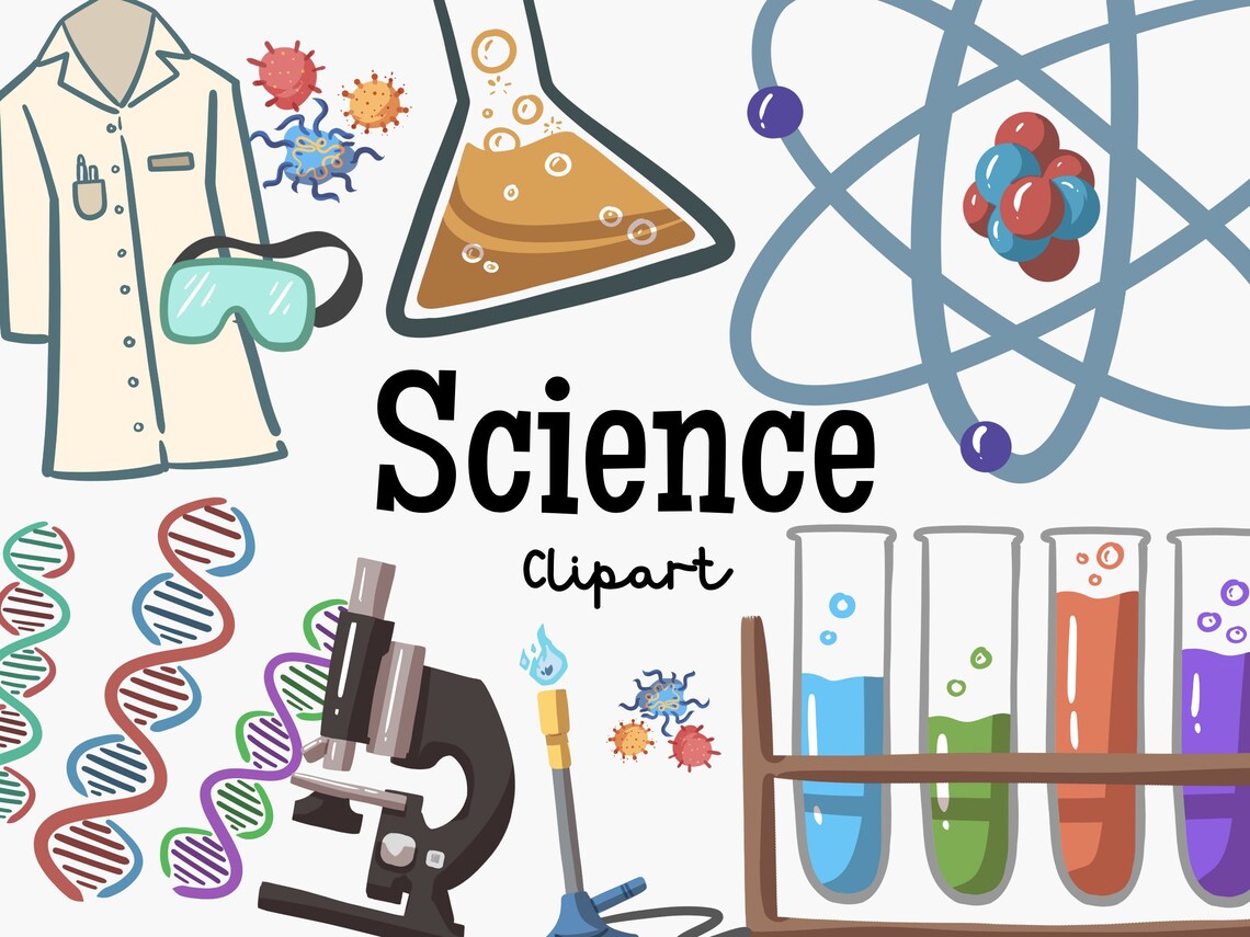 Science Clipart Set PNG Lab Scientist Chemistry School Etsy