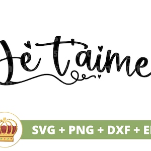 Je Taime SVG | Paris Makeup Bag svg, Frankreich Europa Französisch I Love You romantische Liebe png bonjour designs Shirt Cricut Cut Datei Silhouette