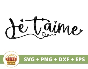 Je Taime SVG | Paris sminkväska svg, Frankrike Europa Franska Jag älskar dig romantisk kärlek png bonjour design skjorta Cricut Cut-fil silhuett