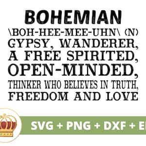 Definición Boho - Gypsy Wanderer SVG PNG / Boho Citas Refranes Chica Celestial Floral Flor Elementos Camisa Mística Taza Cricut Cut File