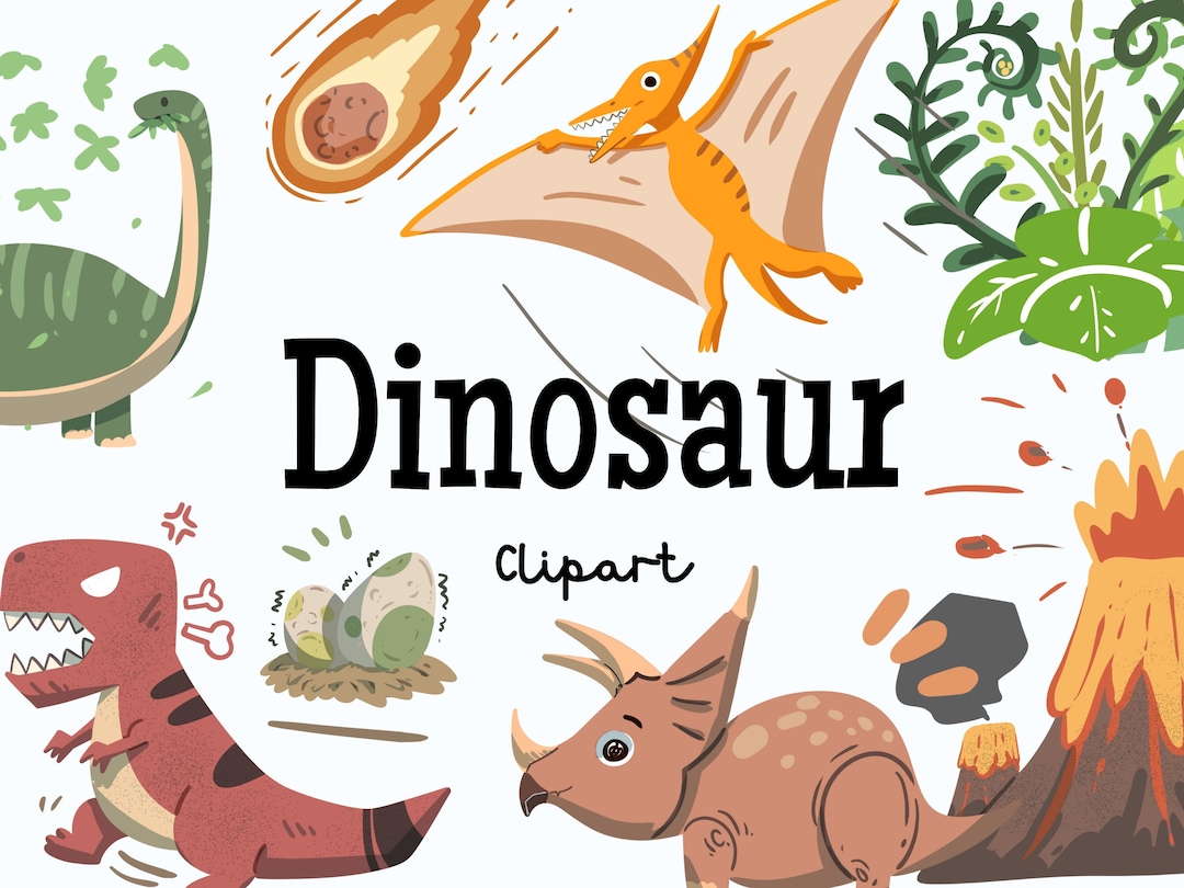 Dinosaur Clipart Set | Digital Download, Handdrawn Clip Art, Hand Drawn ...
