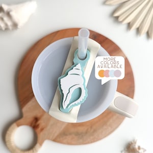 Custom Stanley Cup Accessories, Conch Shell Stanley Tag, Stanley Topper, Stanley Cup Plate, Mermaid Gift Women, Florida Girl Gift