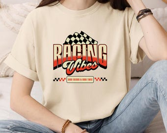 Camiseta Racing Vibes, camiseta de carreras de aceleración, camiseta de pista de tierra, camiseta de carreras linda, camiseta de esposa de carreras, camiseta de carreras vintage, regalo para corredor