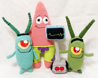 SpongeBob SquarePants Amigurumi Characters | Patrick Star | Plankton | Karen