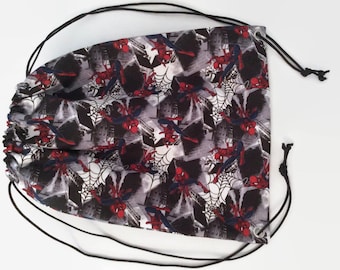 Spider-Man Drawstring katoenen rugzak bibliotheek tas