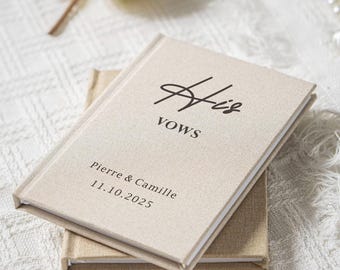 Personalisierte Gelübdebücher aus Leinen, Gelübdehefte für die Hochzeitszeremonie, Verlobungsgeschenke für das neue Paar, Braut und Bräutigam, Hochzeits-Essential