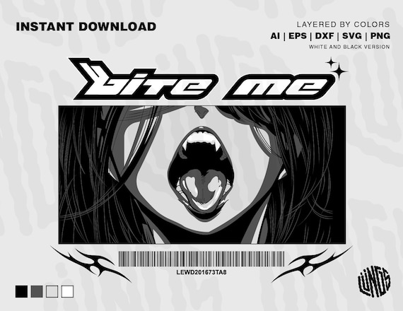 Anime Girl / Ahegao / Anime Svg / ai, eps, dxf, svg, png