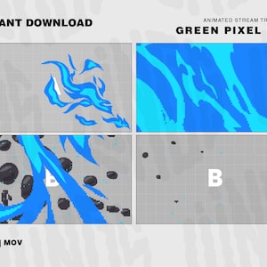 Pixel Blue Fire Stream Transition / 8bit Transition / Twitch Transition Lofi / Twitch Transition Anime