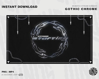 Gothic Animated Stream Screens / Gothic Chrome / Twitch Overlay Lofi / Halloween