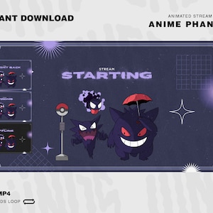 Anime Animated Stream Screens Package / Anime Phantom / Twitch Overlay Lofi / Twitch Overlay Anime