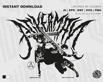 Anime svg / Manga svg / ai, pdf, eps, svg, png / Sublimation Design, Shirt Design, Sublimation Download SVG, DTG