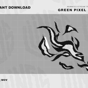 Puede incluir: Efecto de transici&oacute;n animado de fuego de p&iacute;xeles verde. El efecto es en blanco y negro con un estilo pixelado. El texto "GREEN PIXEL FIRE" est&aacute; en la parte superior de la imagen. El texto "INSTANT DOWNLOAD" est&aacute; en la parte superior izquierda de la imagen. El texto "WEBM | MOV 60 FPS" est&aacute; en la parte inferior izquierda de la imagen.