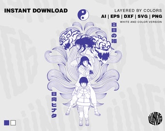 Anime Girl / Anime Svg / ai, eps, dxf, svg, png
