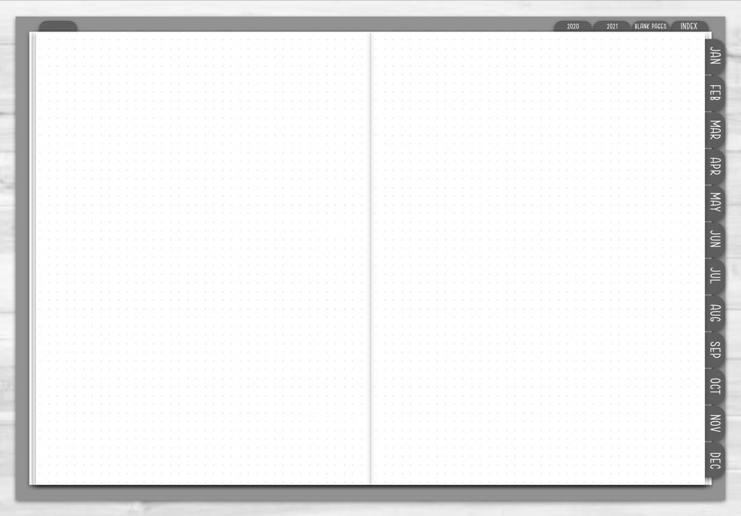 Blank Dot Grid 2024 Undated Digital Bullet Journal With Etsy