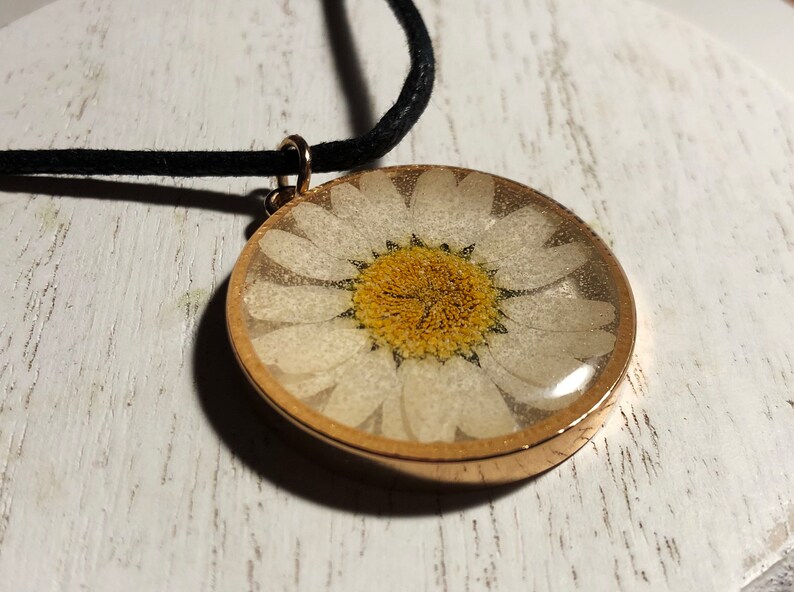 White Flower Resin Pendant