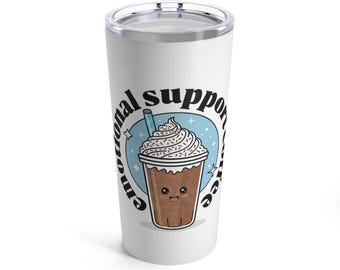感情サポートコーヒータンブラー：ハッピーフェイストラベルマグ（20オンス）