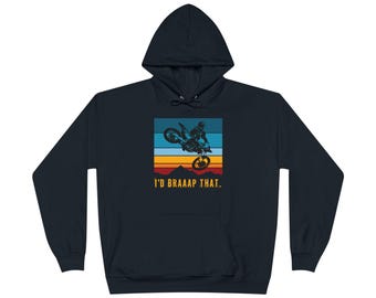 モトクロスシルエットパーカー：面白い「I'd Braaap That」デザイン