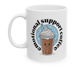 セラミックマグ、感情サポートコーヒーマグ、面白いコーヒーカップ、かわいいコーヒー愛好家へのギフト、コーヒー中毒者へのギフト、コーヒーを飲む人へのギフト、ユニークなコーヒー