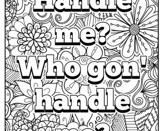 10 Megan Thee Stallion Curse Words Coloring Pages |Coloring Pages Printable | Swear Word Coloring Pages | Adult Coloring Printable Download