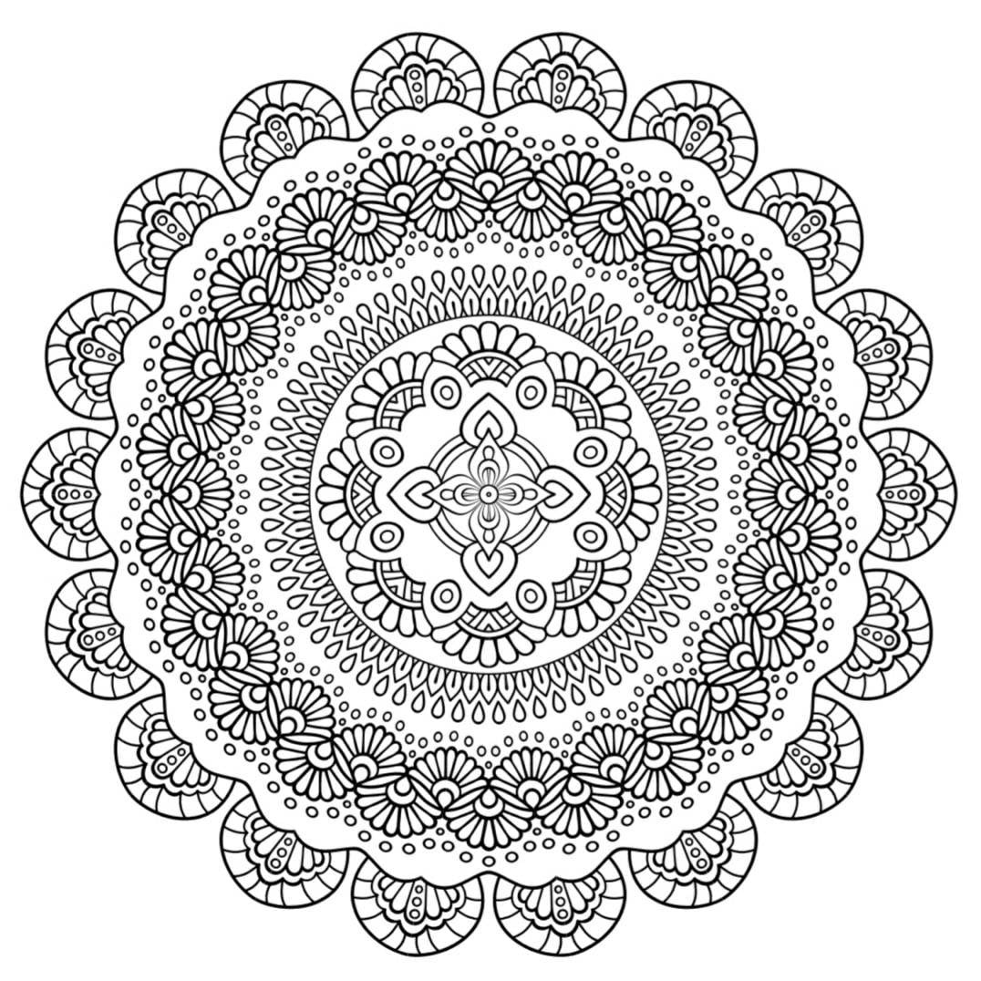 15 Page Printable Mandala Coloring Book - Flower Mandala Design ...
